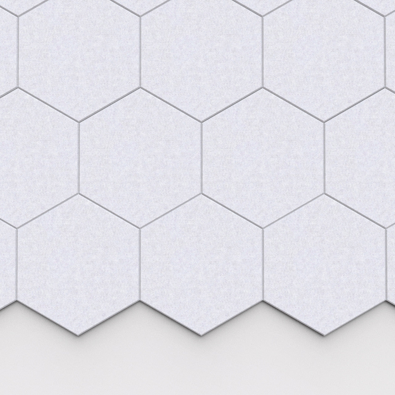 100% Recycled PET Felt Hexagon Plain Large Acoustic Tile Smoke | Plastock