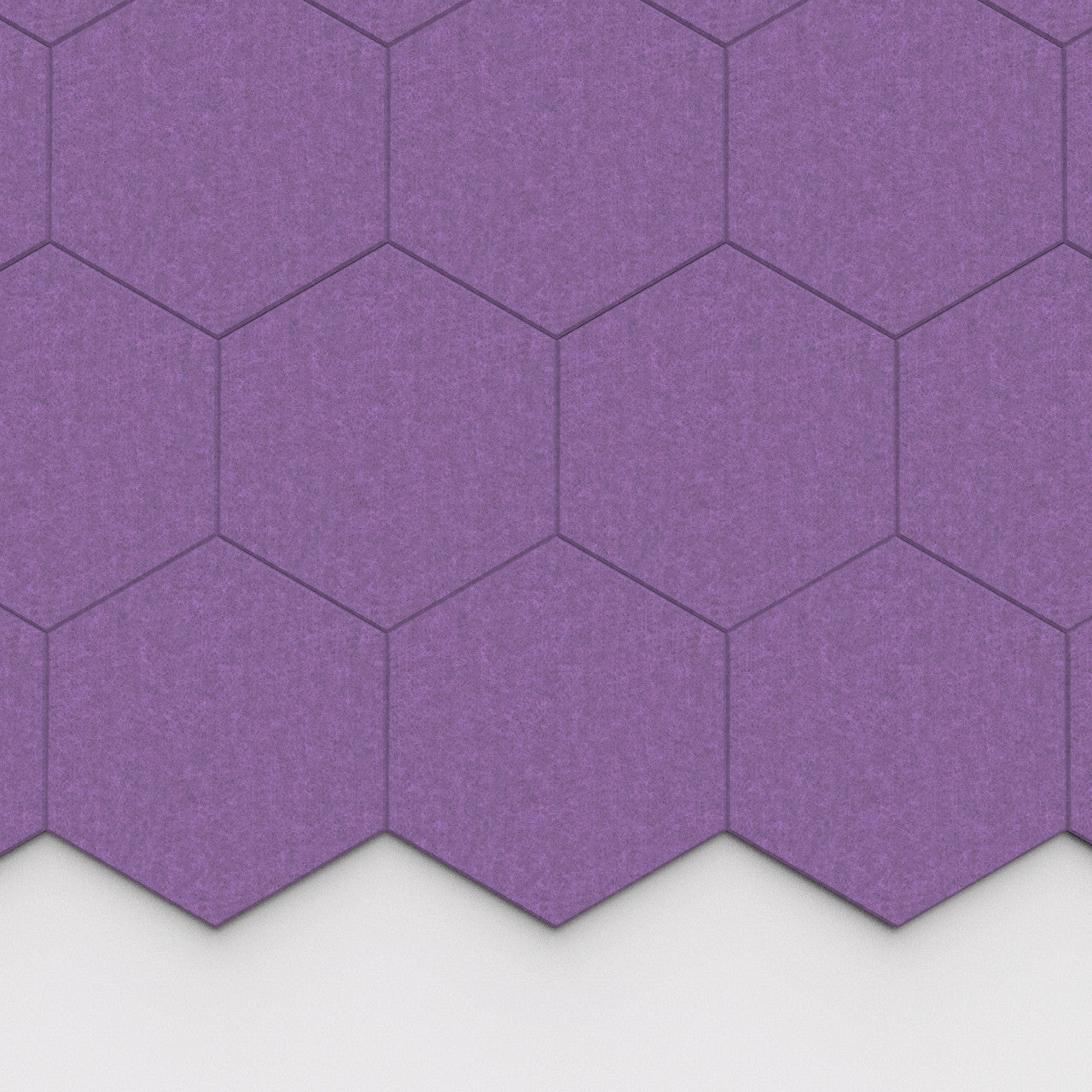 100% Recycled PET Felt Hexagon Plain Large Acoustic Tile Violet | Plastock