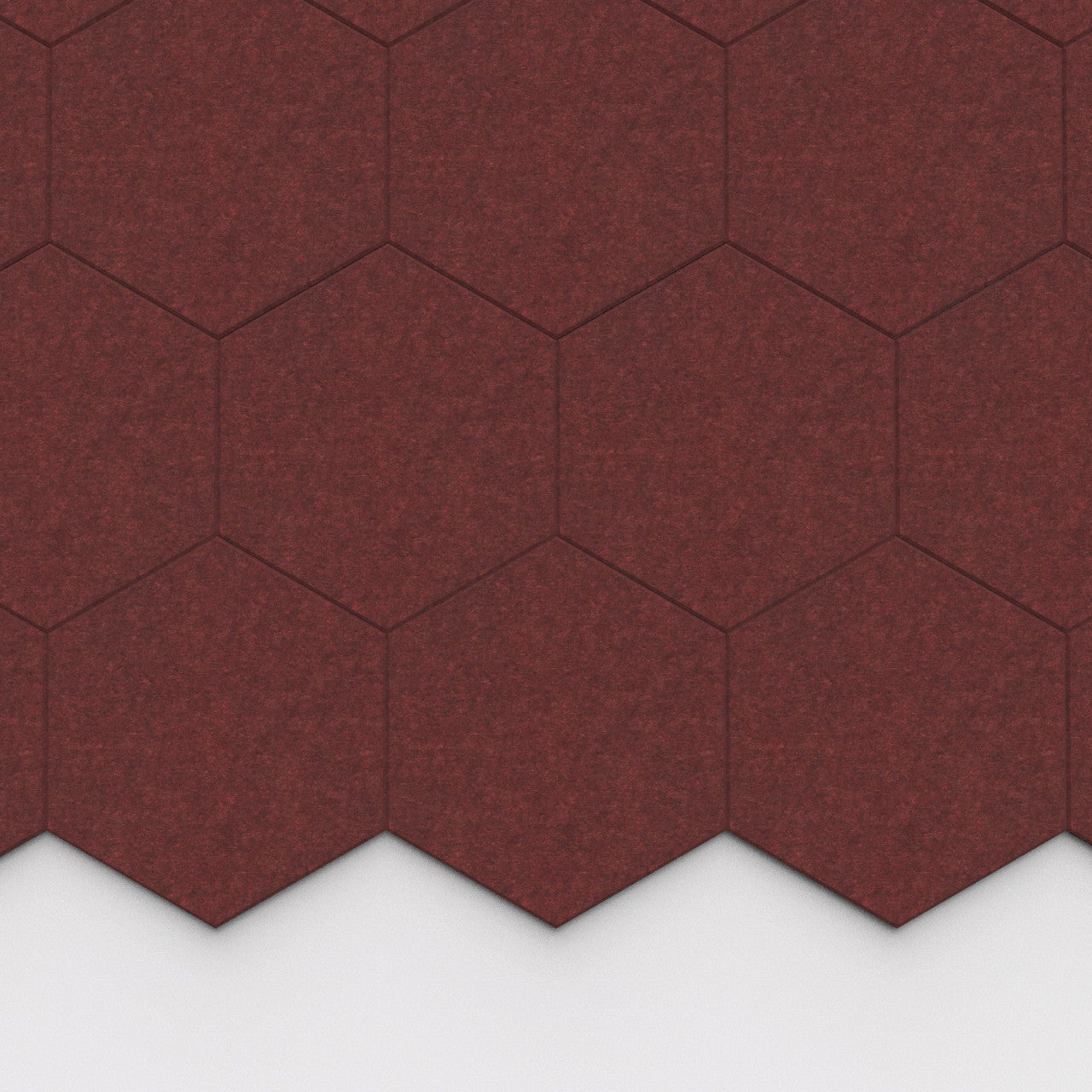 100% Recycled PET Felt Hexagon Plain Large Acoustic Tile Wine | Plastock