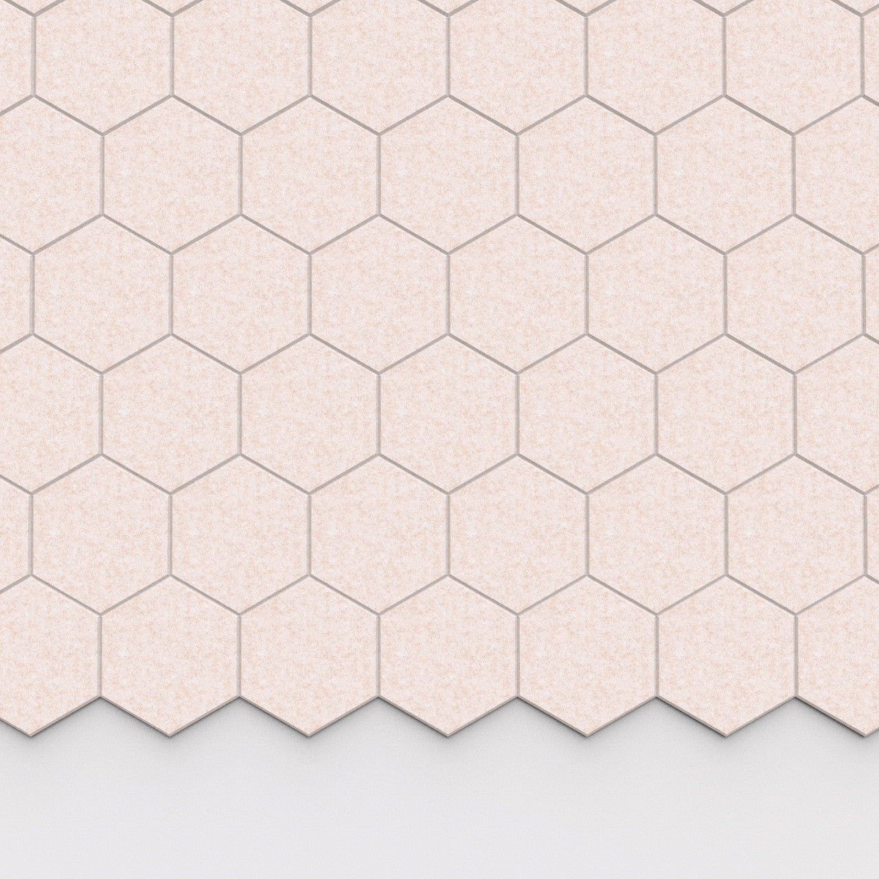 100% Recycled PET Felt Hexagon Plain Small Acoustic Tile Beige | Plastock