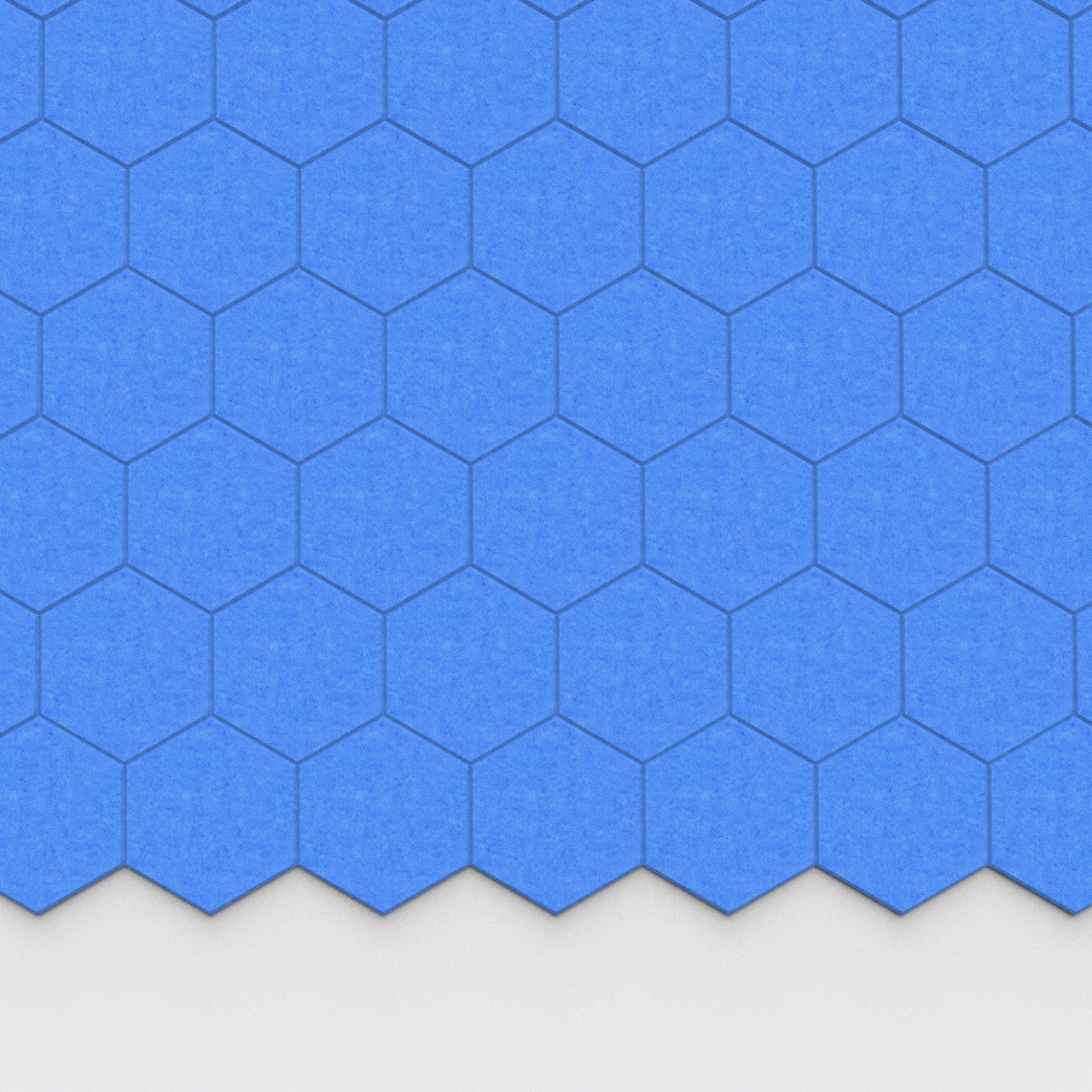 100% Recycled PET Felt Hexagon Plain Small Acoustic Tile Blue | Plastock