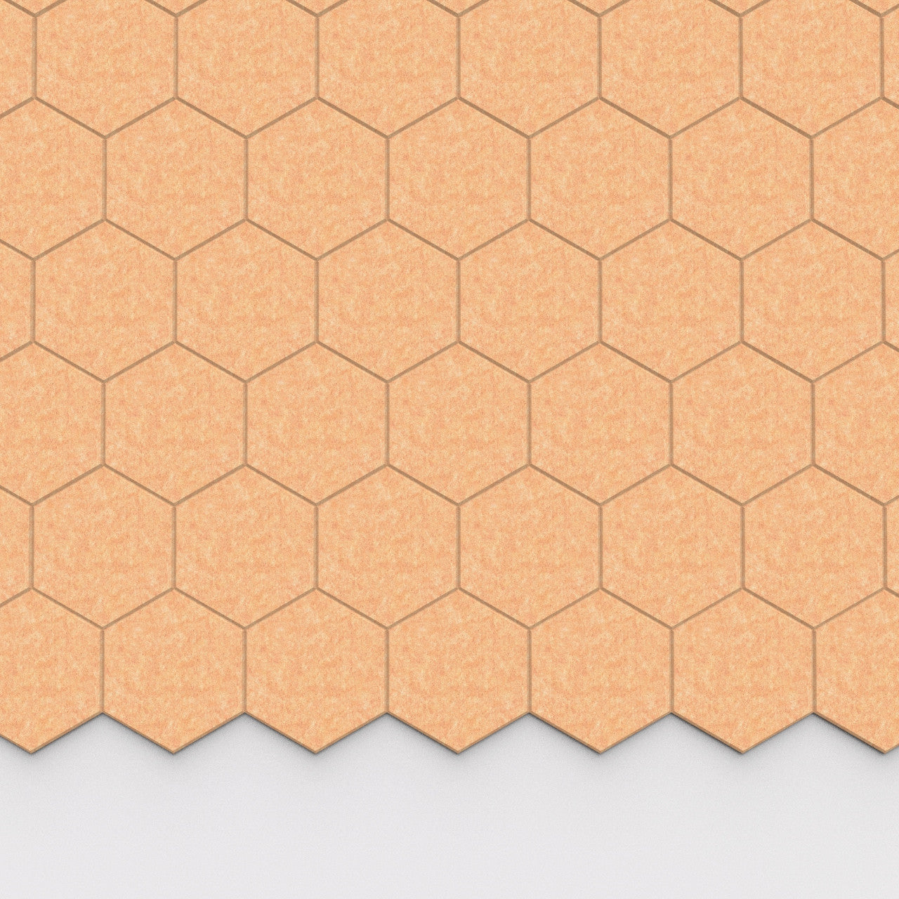 100% Recycled PET Felt Hexagon Plain Small Acoustic Tile Camel | Plastock