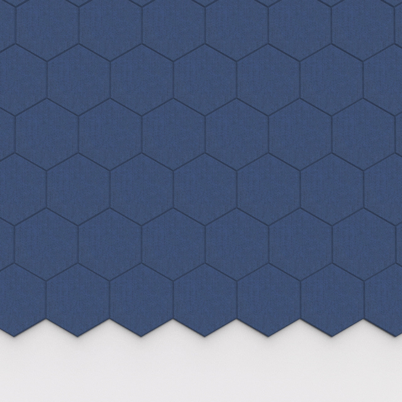 100% Recycled PET Felt Hexagon Plain Small Acoustic Tile Cobalt | Plastock