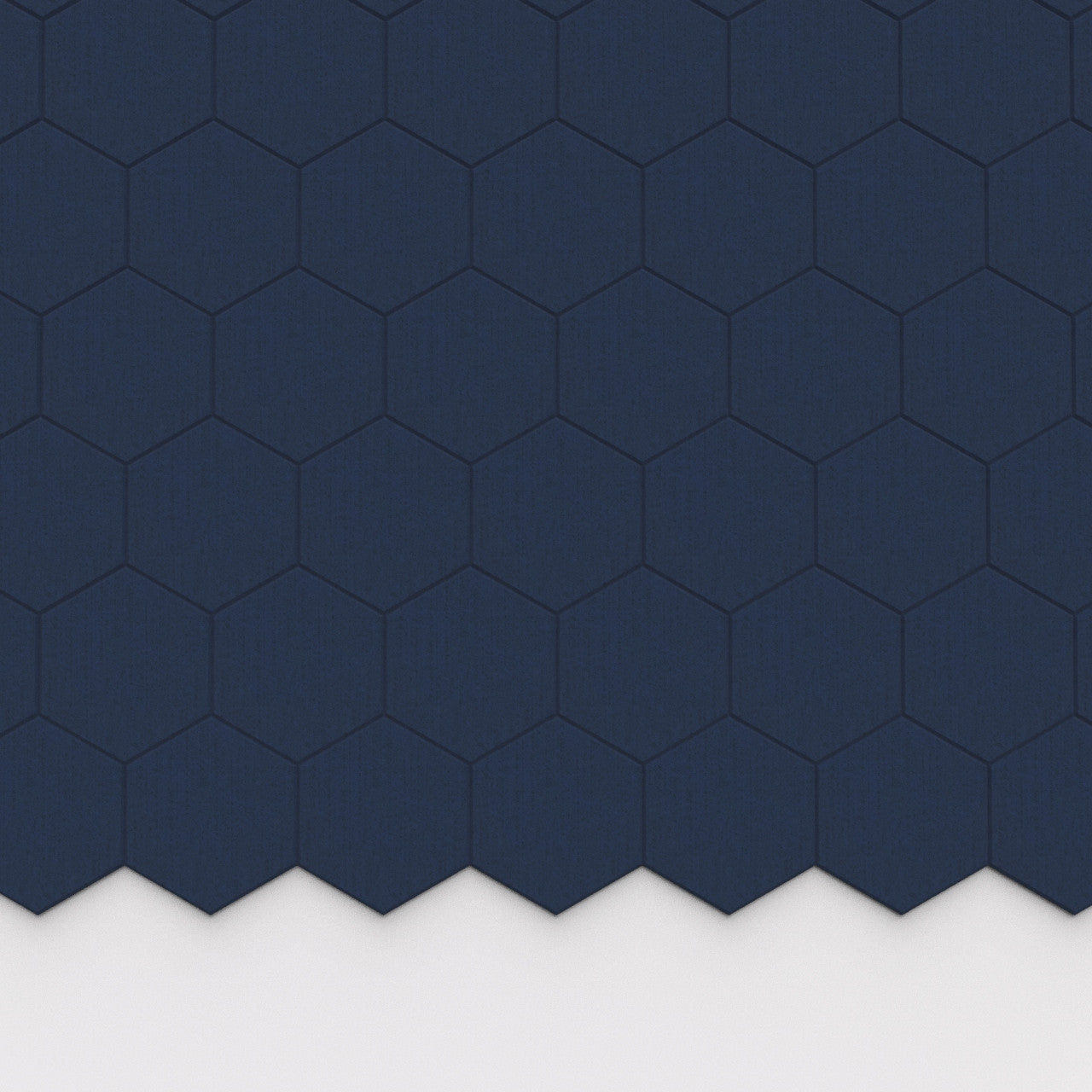 100% Recycled PET Felt Hexagon Plain Small Acoustic Tile Dark Blue | Plastock