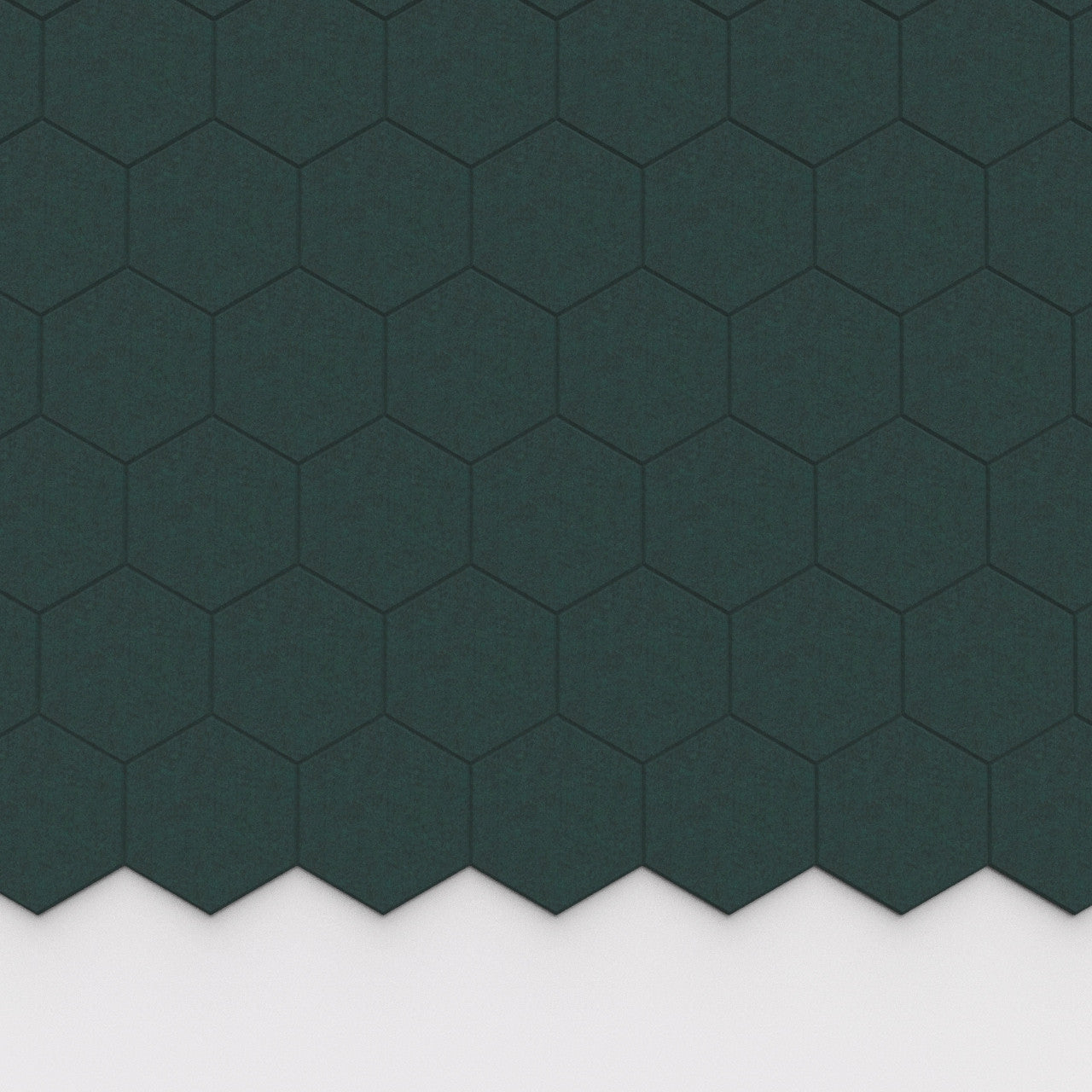 100% Recycled PET Felt Hexagon Plain Small Acoustic Tile Dark Green | Plastock