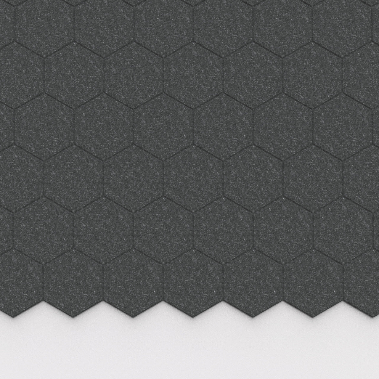 100% Recycled PET Felt Hexagon Plain Small Acoustic Tile Dark Grey | Plastock