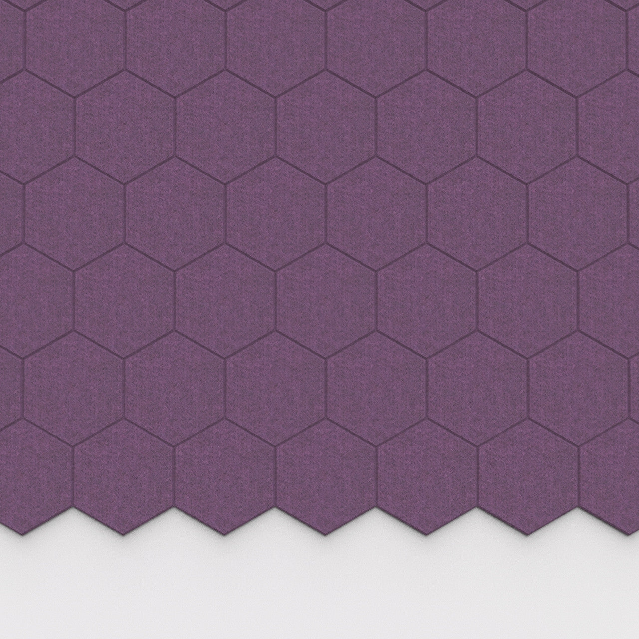 100% Recycled PET Felt Hexagon Plain Small Acoustic Tile Grape | Plastock
