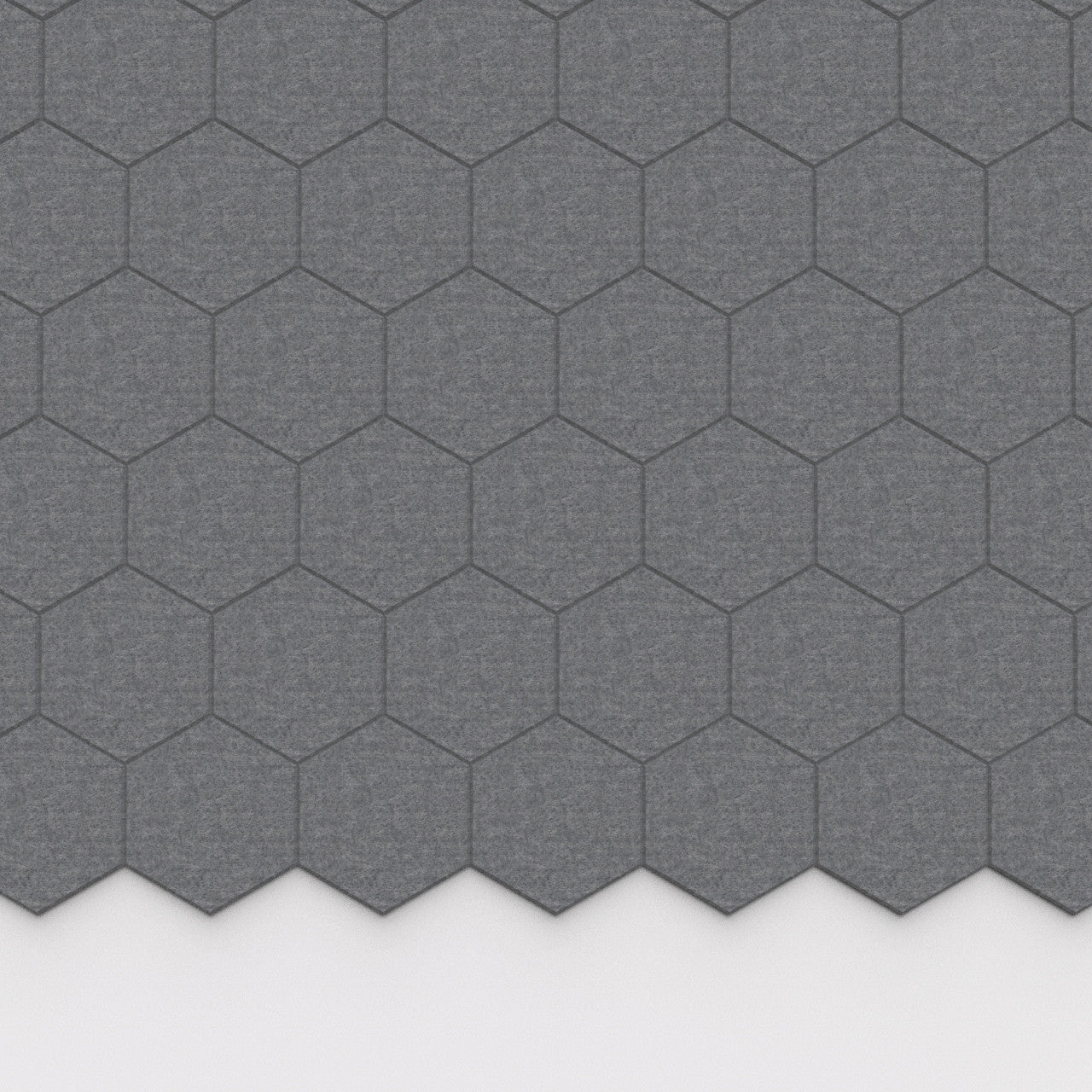 100% Recycled PET Felt Hexagon Plain Small Acoustic Tile Grey | Plastock
