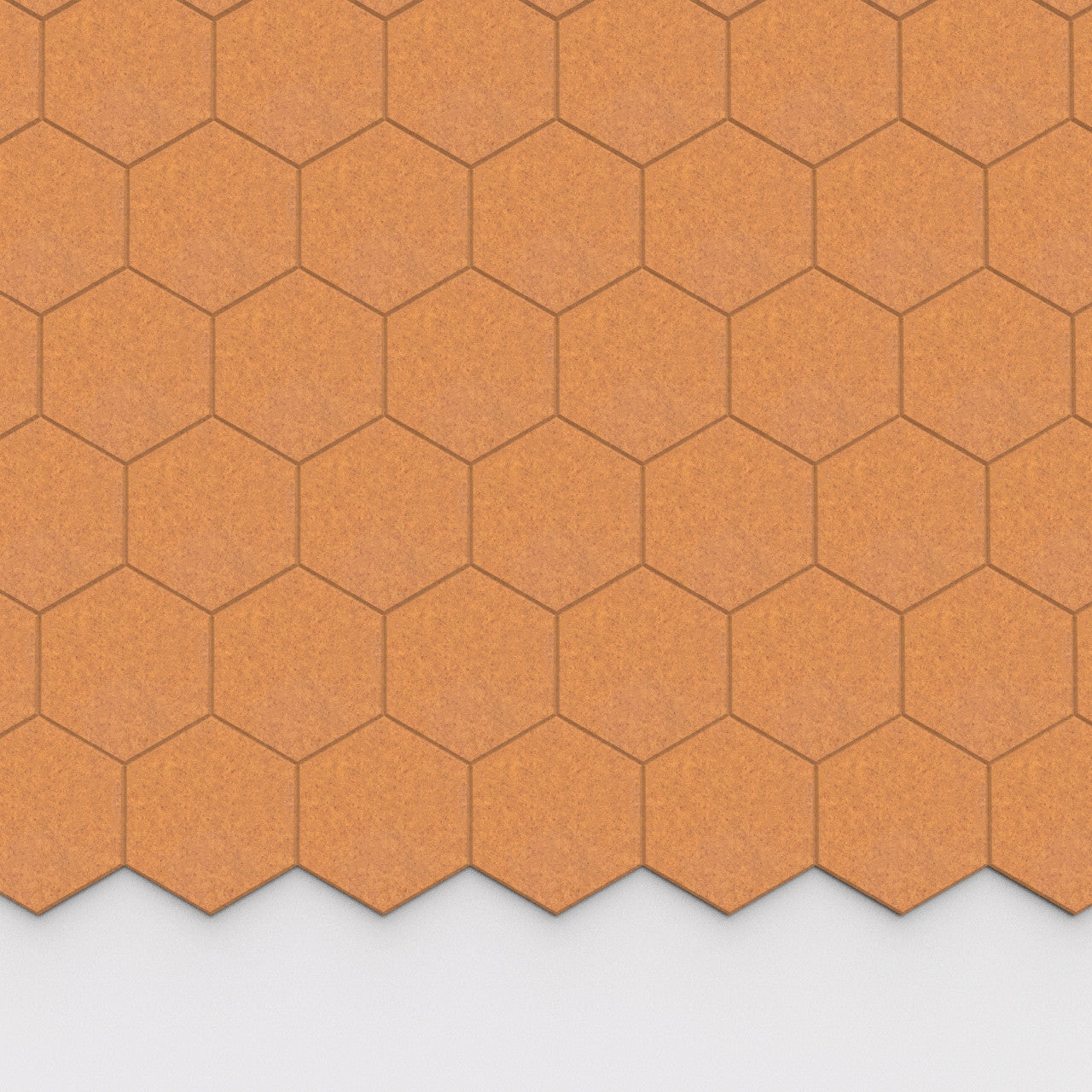 100% Recycled PET Felt Hexagon Plain Small Acoustic Tile Honey | Plastock