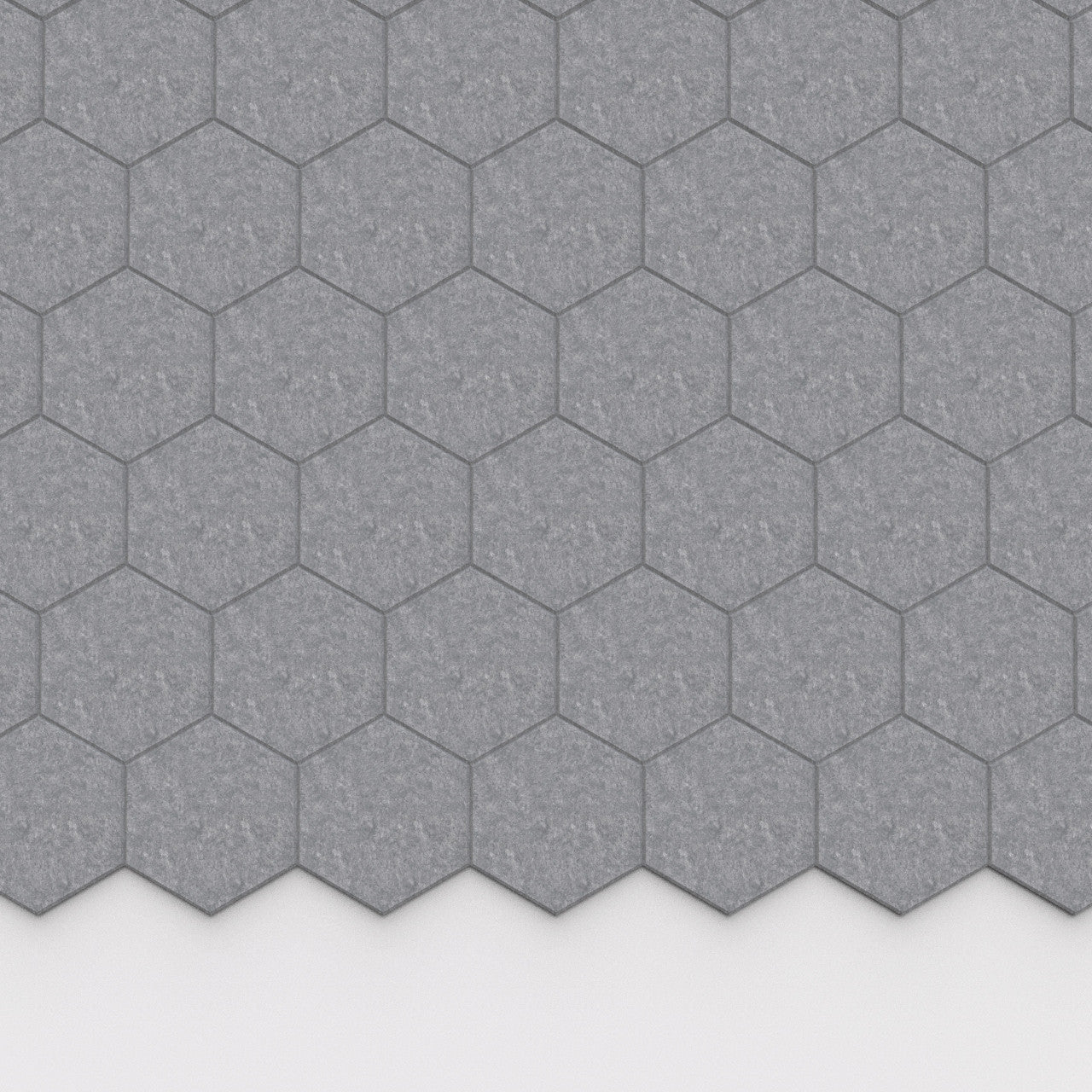 100% Recycled PET Felt Hexagon Plain Small Acoustic Tile Light Grey | Plastock
