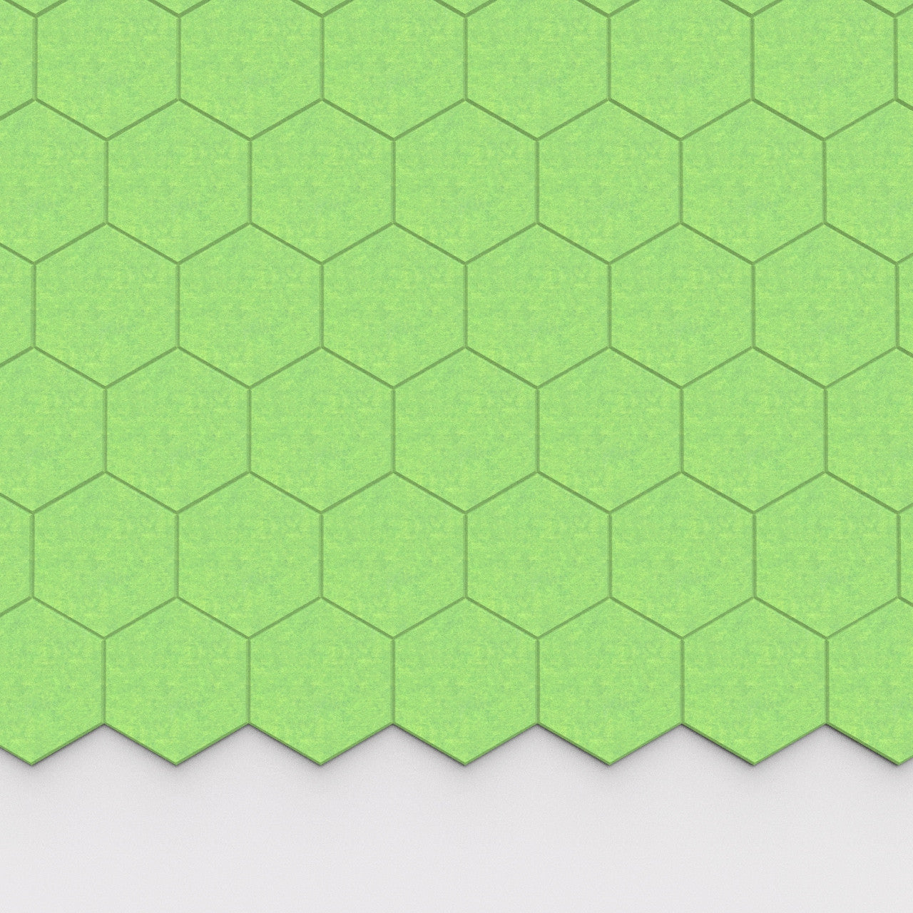 100% Recycled PET Felt Hexagon Plain Small Acoustic Tile Lime | Plastock