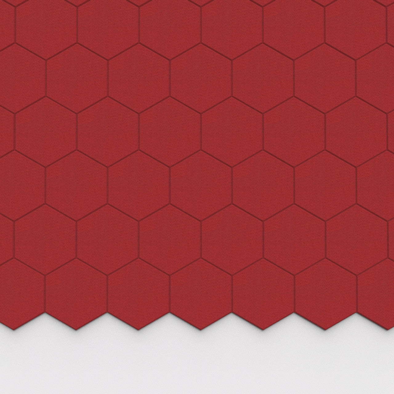 100% Recycled PET Felt Hexagon Plain Small Acoustic Tile Red | Plastock