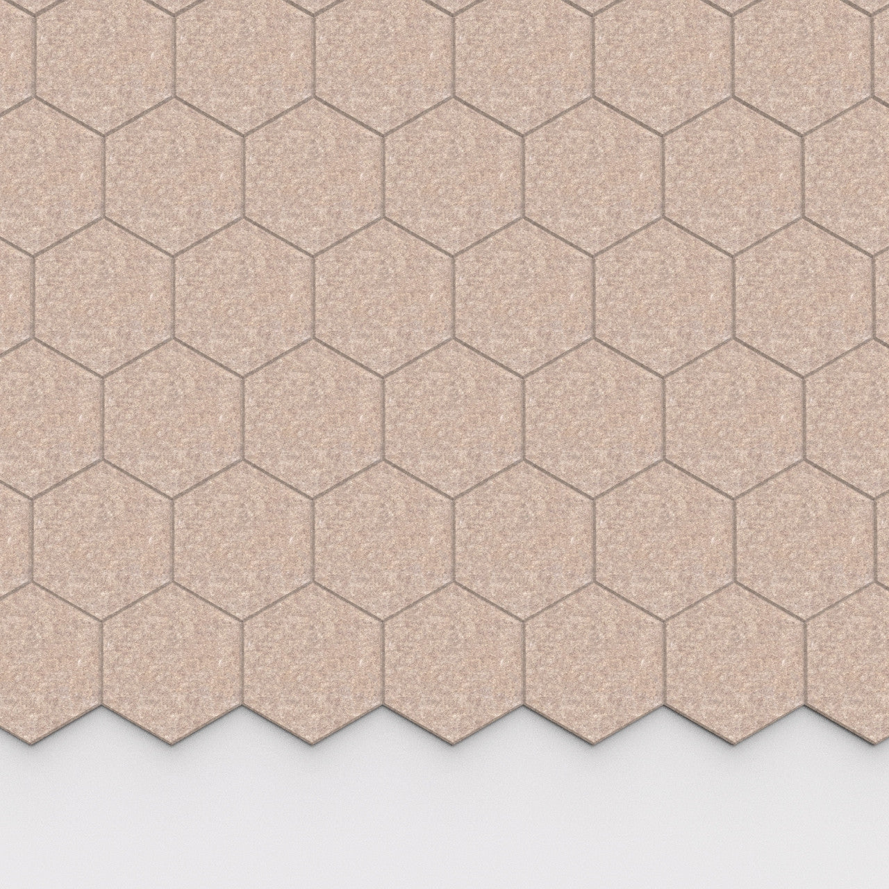 100% Recycled PET Felt Hexagon Plain Small Acoustic Tile Sand | Plastock