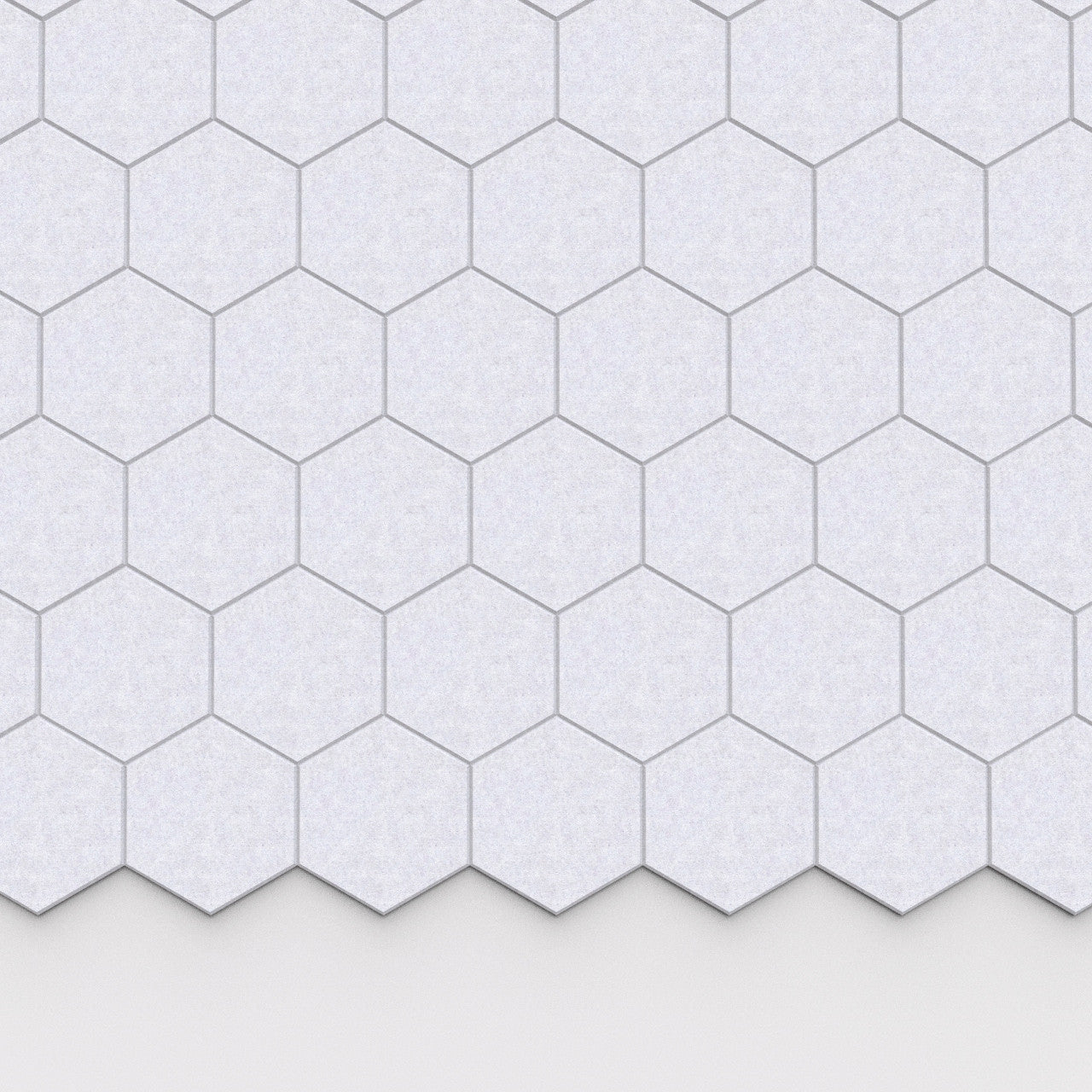 100% Recycled PET Felt Hexagon Plain Small Acoustic Tile Smoke | Plastock