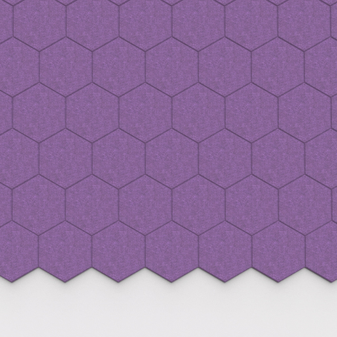100% Recycled PET Felt Hexagon Plain Small Acoustic Tile Violet | Plastock