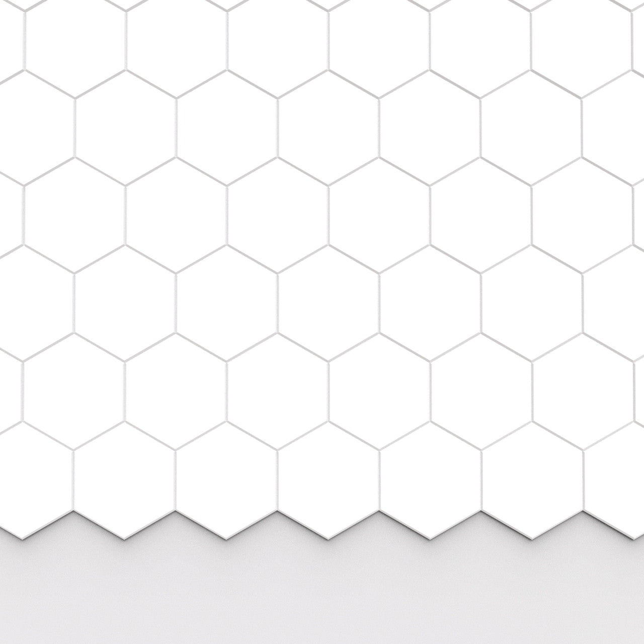 100% Recycled PET Felt Hexagon Plain Small Acoustic Tile White | Plastock