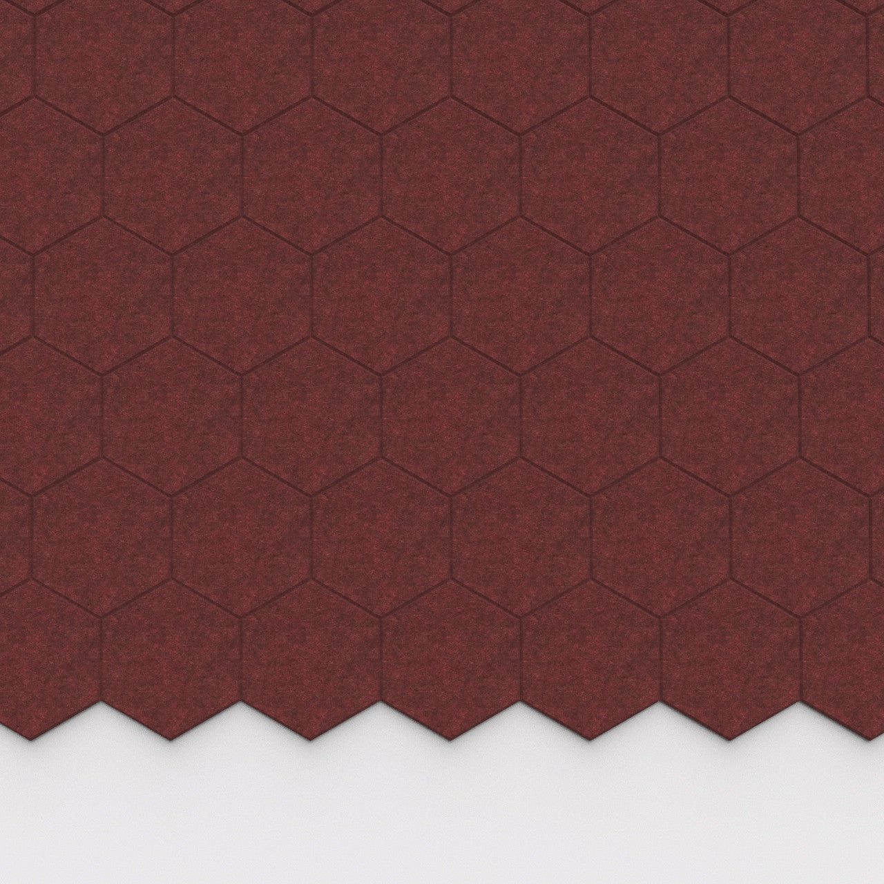 100% Recycled PET Felt Hexagon Plain Small Acoustic Tile Wine | Plastock