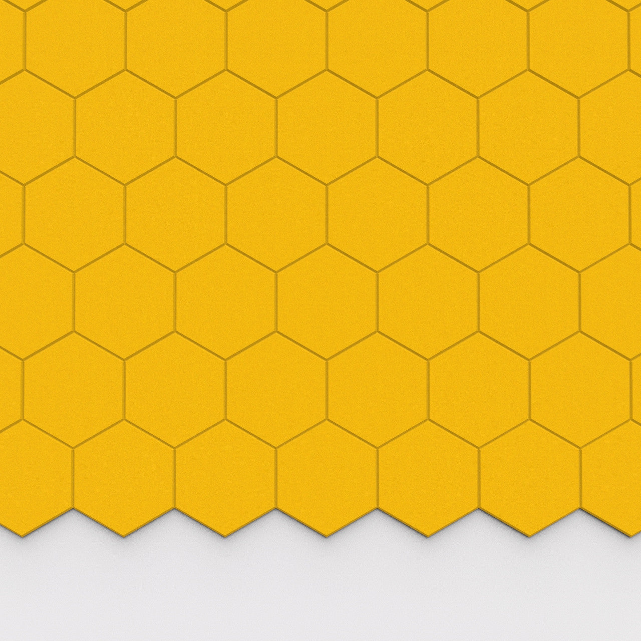 100% Recycled PET Felt Hexagon Plain Small Acoustic Tile Yellow | Plastock