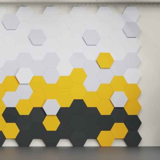 100% Recycled PET Felt Acoustic Hexagon 60mm | Plastock