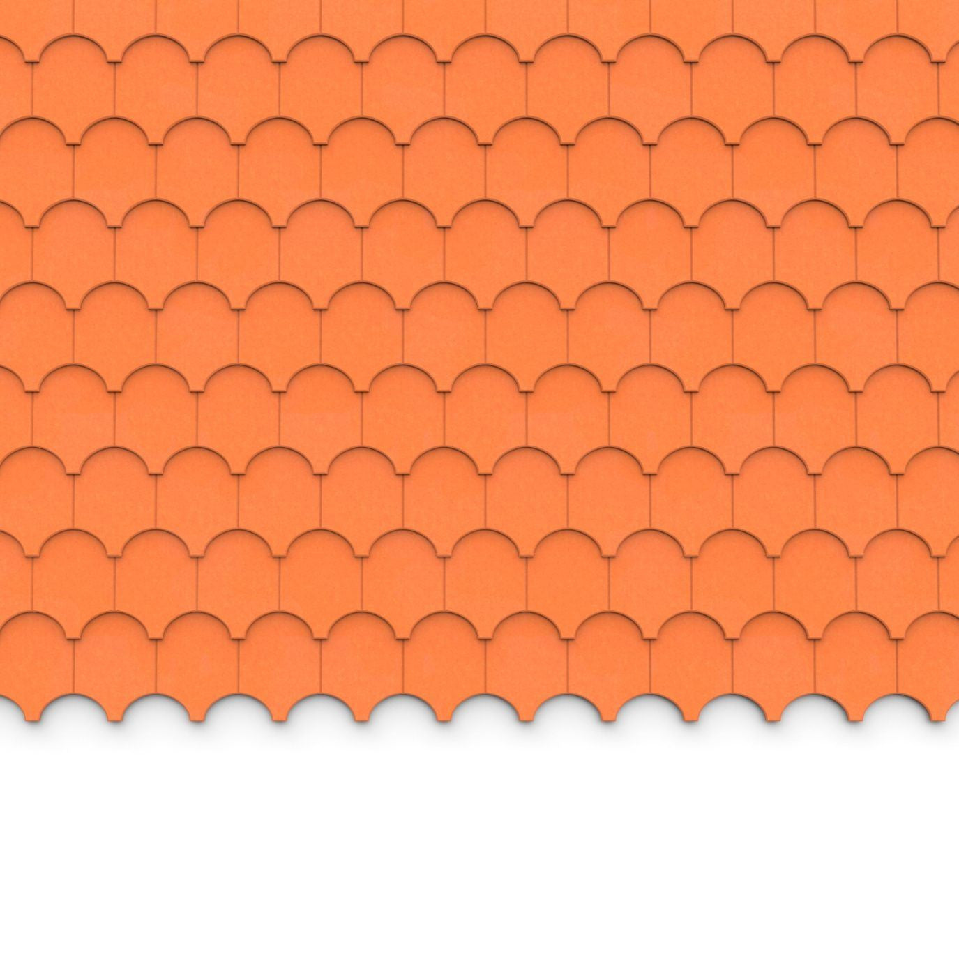 100% Recycled PET Felt ''Half Cove'' Acoustic Wall Shingle Orange | Plastock
