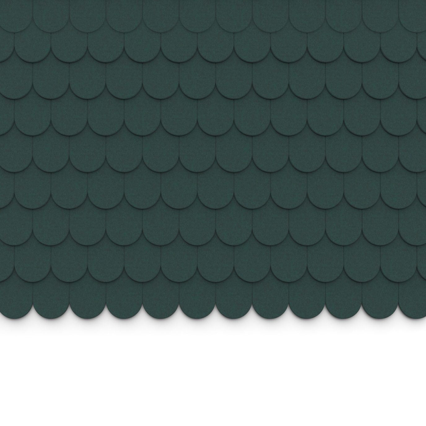 100% Recycled PET Felt ''Round'' Acoustic Wall Shingle Dark Green | Plastock