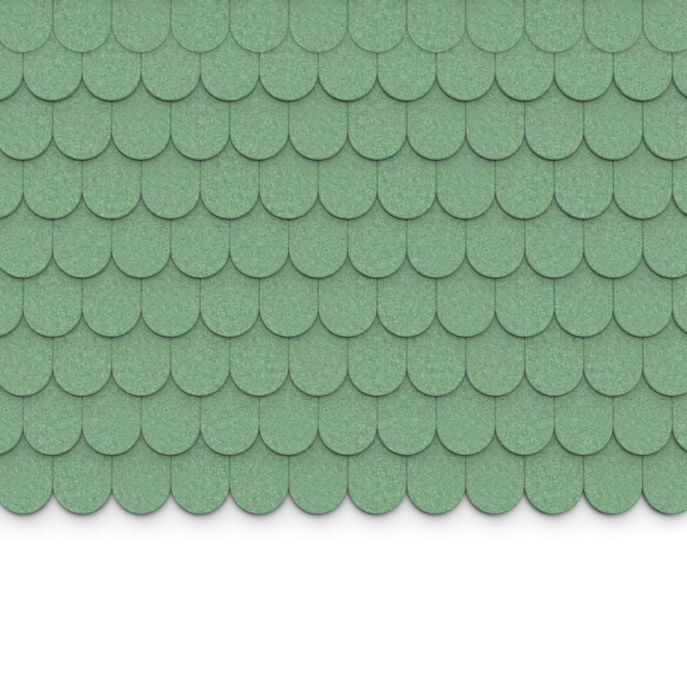 100% Recycled PET Felt ''Round'' Acoustic Wall Shingle Green | Plastock