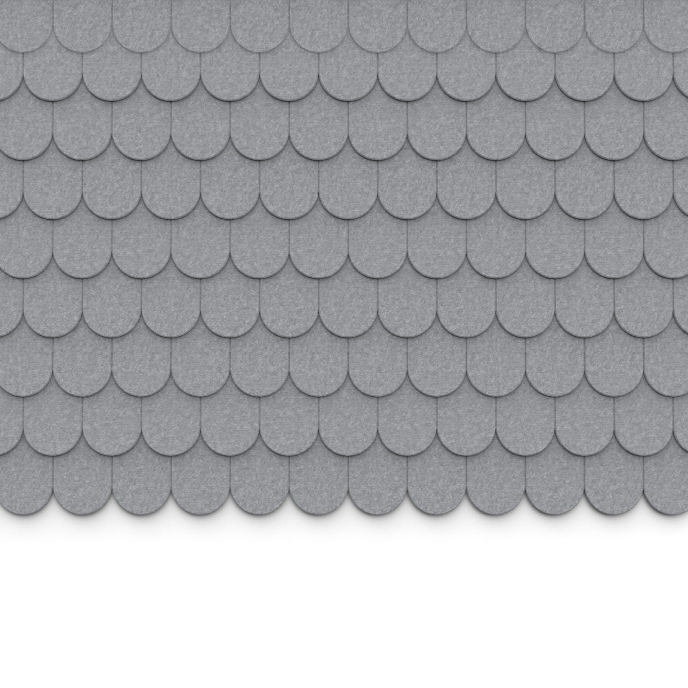 100% Recycled PET Felt ''Round'' Acoustic Wall Shingle Light Grey | Plastock