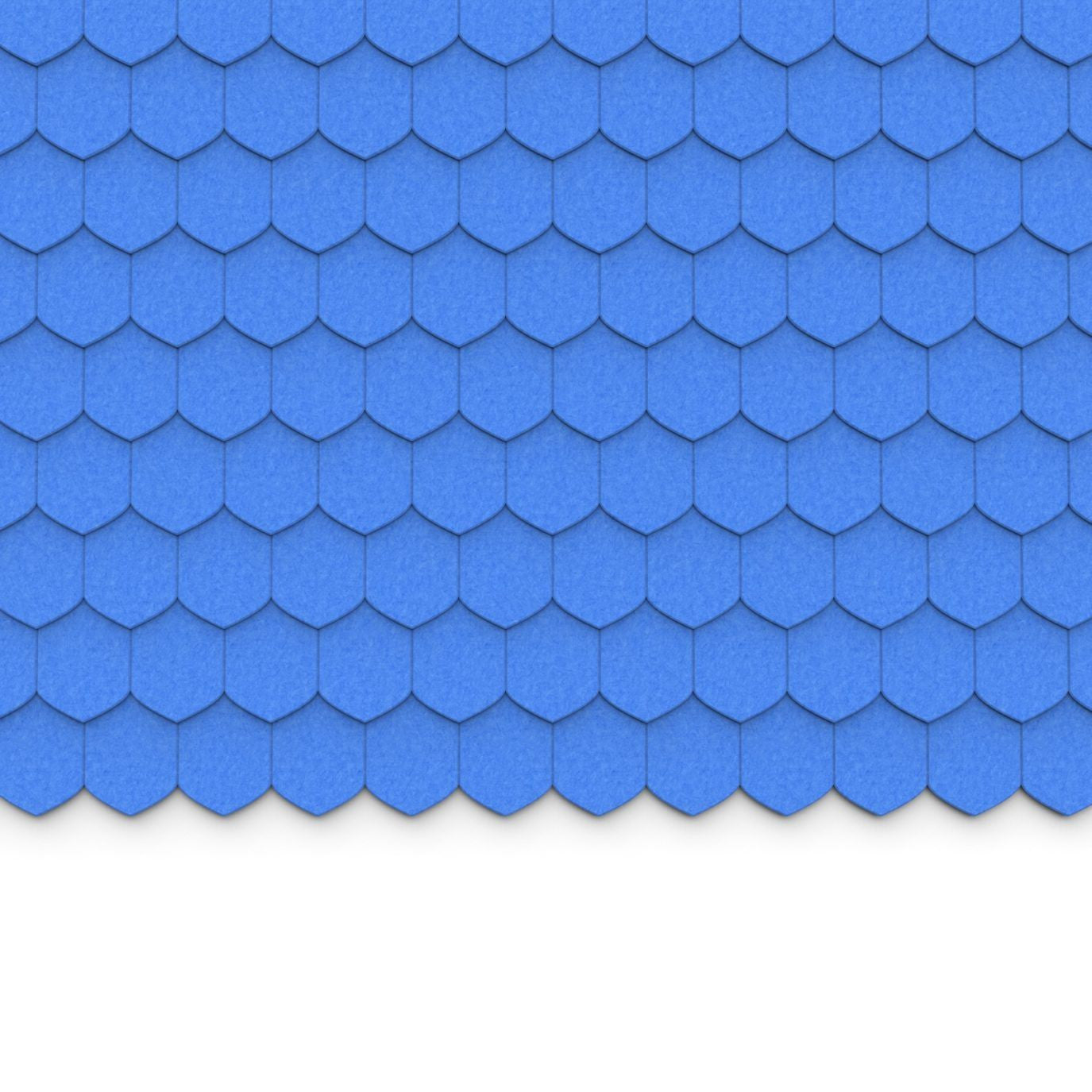 100% Recycled PET Felt ''Tip'' Acoustic Wall Shingle Blue | Plastock