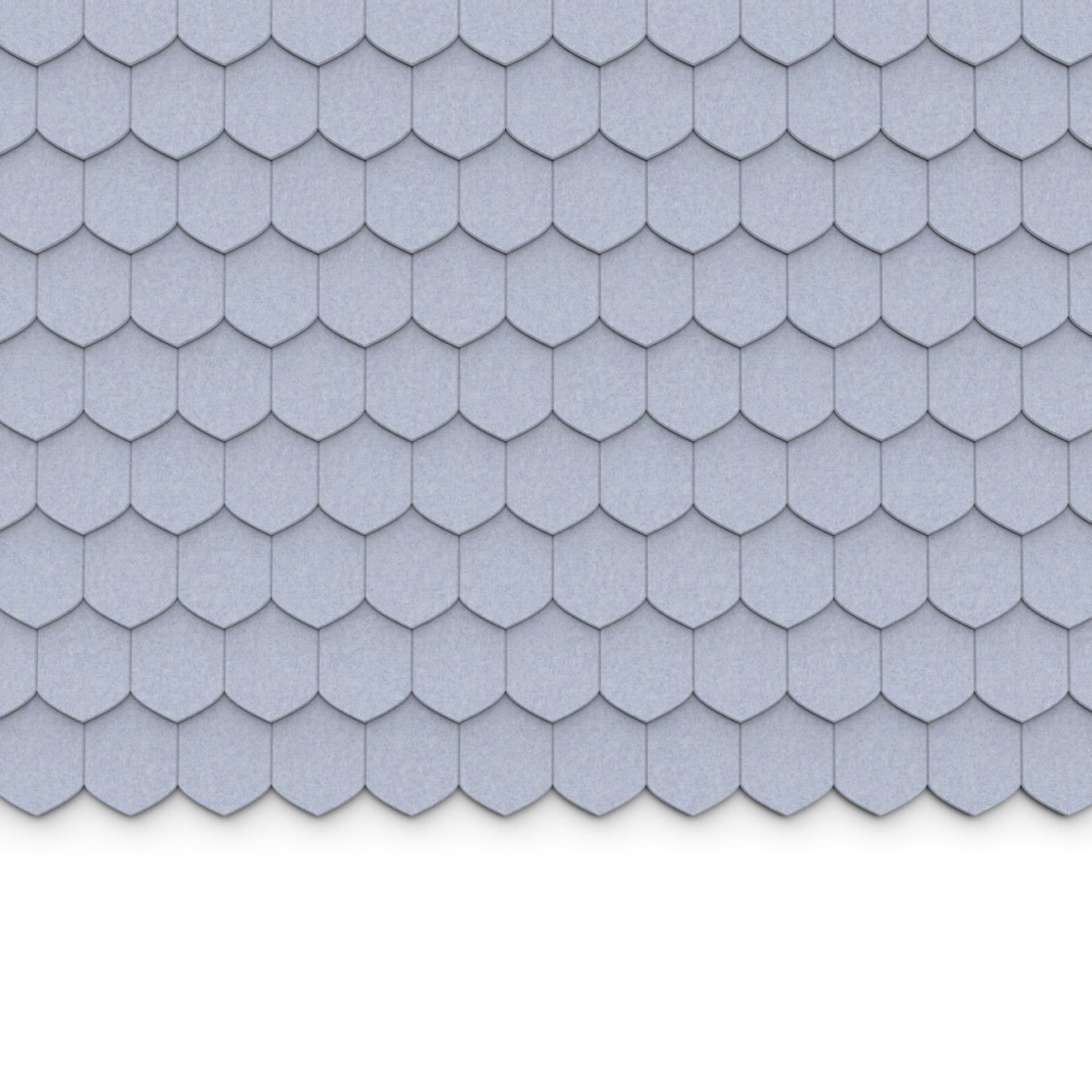 100% Recycled PET Felt ''Tip'' Acoustic Wall Shingle Frost | Plastock