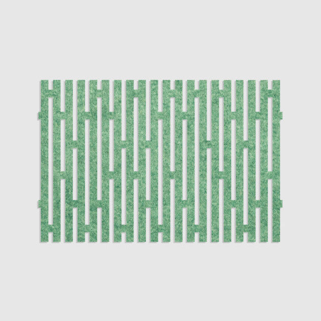 100% Recycled PET Felt ''Stripes'' Acoustic Panel Green | Plastock