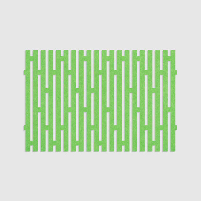 100% Recycled PET Felt ''Stripes'' Acoustic Panel Lime | Plastock