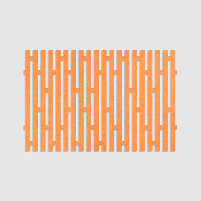 100% Recycled PET Felt ''Stripes'' Acoustic Panel Orange | Plastock
