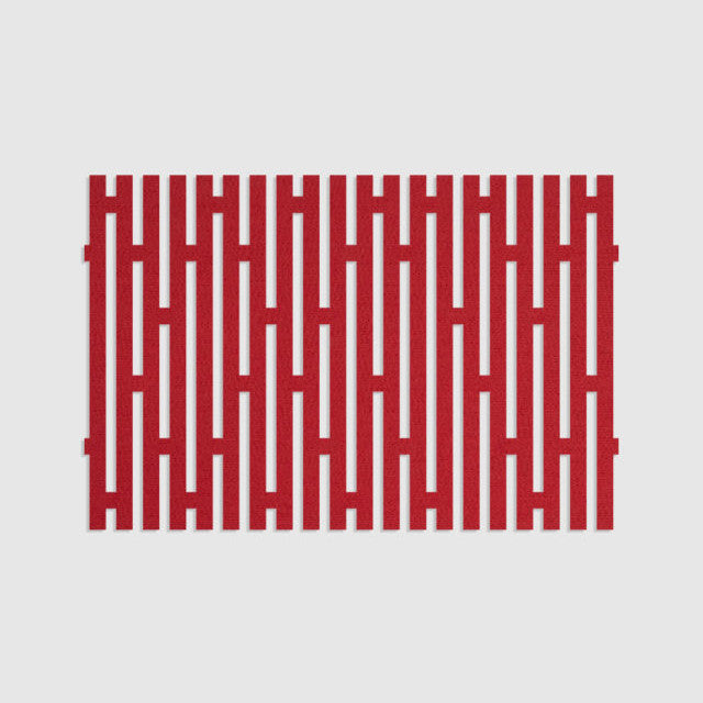 100% Recycled PET Felt ''Stripes'' Acoustic Panel Red | Plastock