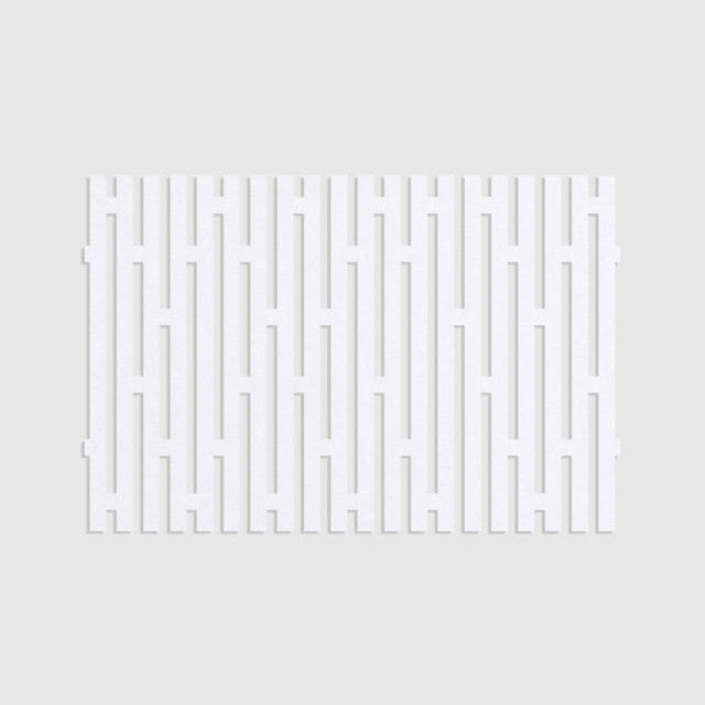 100% Recycled PET Felt ''Stripes'' Acoustic Panel White | Plastock
