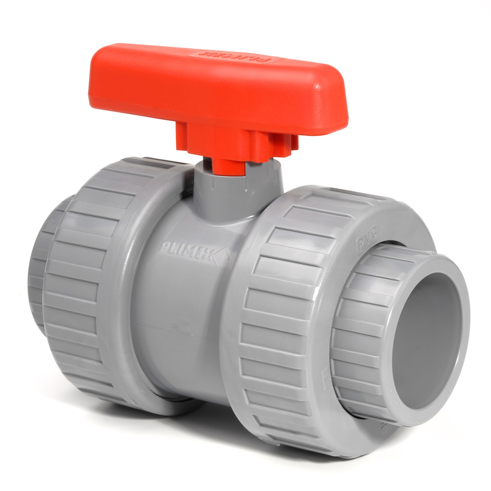 ABS Ball Valve Double Union Plain Inch Sockets FPM Seals | Plastock