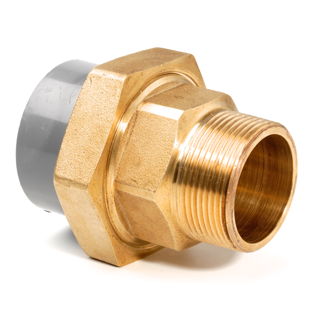 ABS Composite Union Plain-BSP Male Brass Thread Adaptor Inch Fitting | Plastock