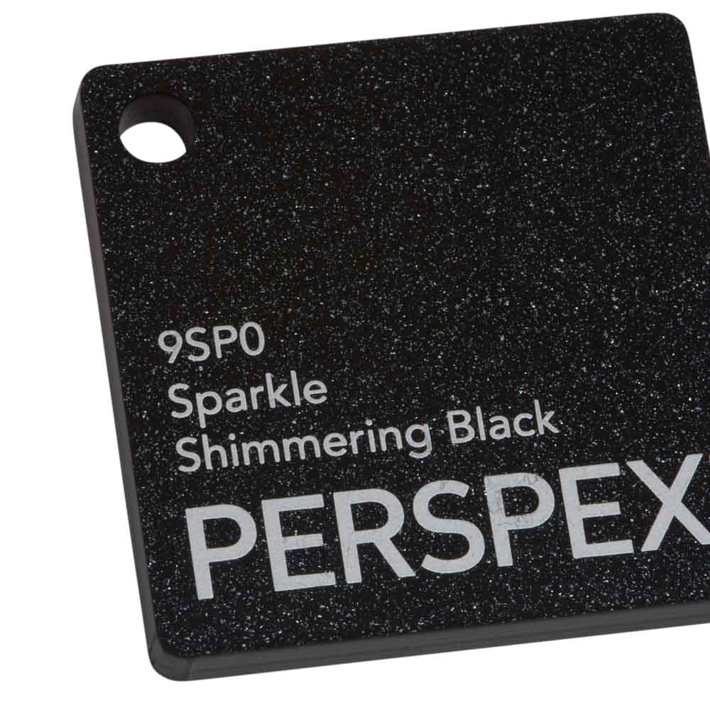 1 Perspex Sparkle Shimmering Black 9SP0 Sheet | Plastock