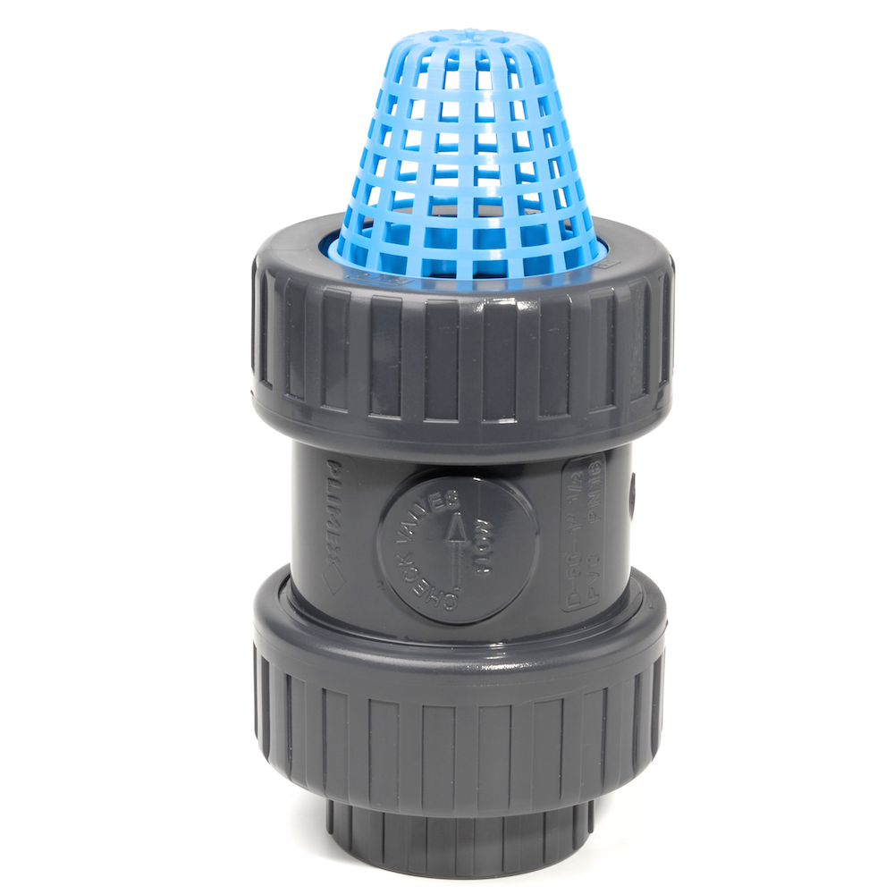 PVCu Foot Valve Plain Metric Sockets | Plastock