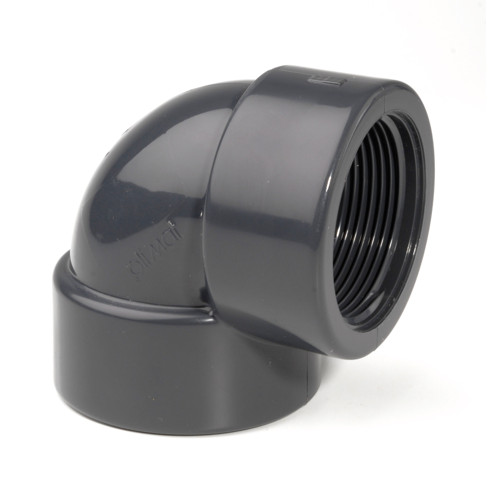 PVCu Elbow 90° Plain-BSP Female Thread Adaptor Inch Fitting | Plastock
