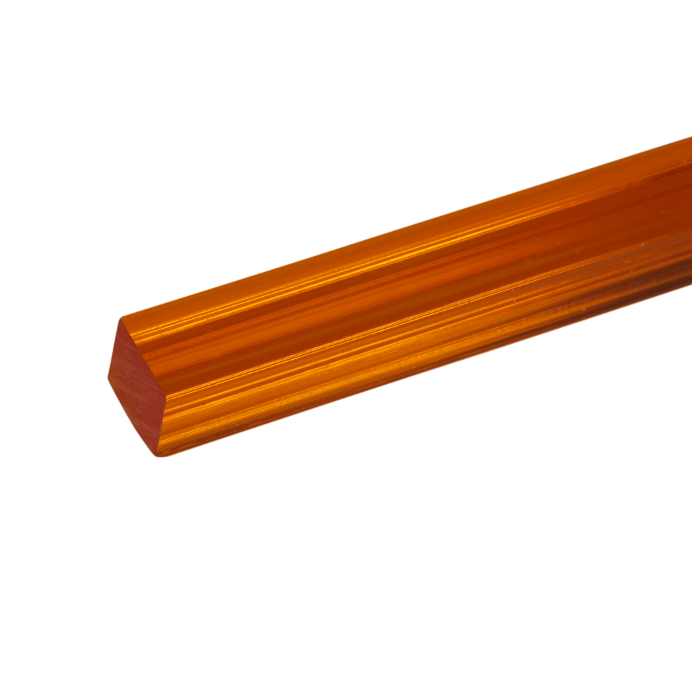 Acrylic Extruded Translucent Amber 2422 Square Bar | Plastock