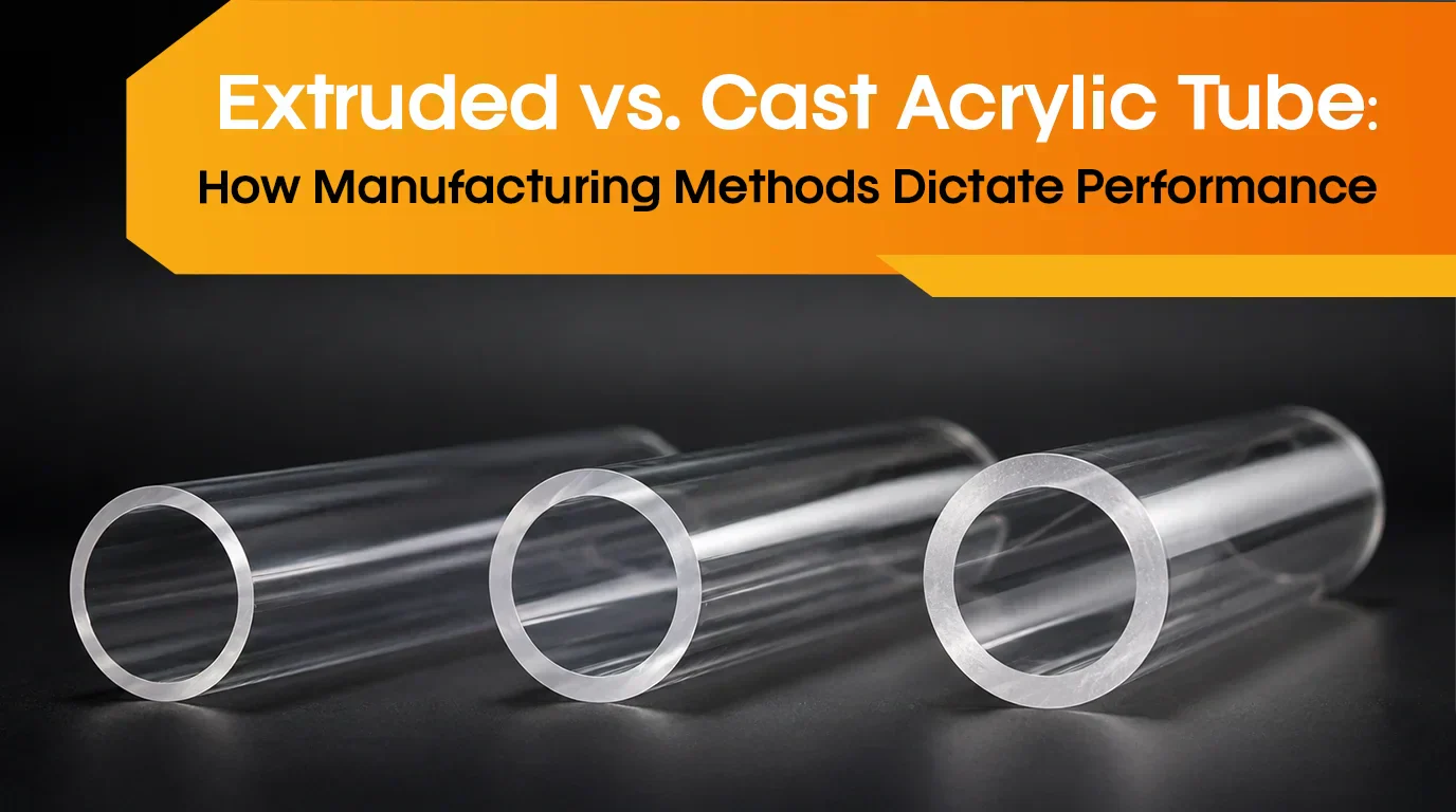 Comparison of extruded, continuous cast and static cast acrylic tubes.