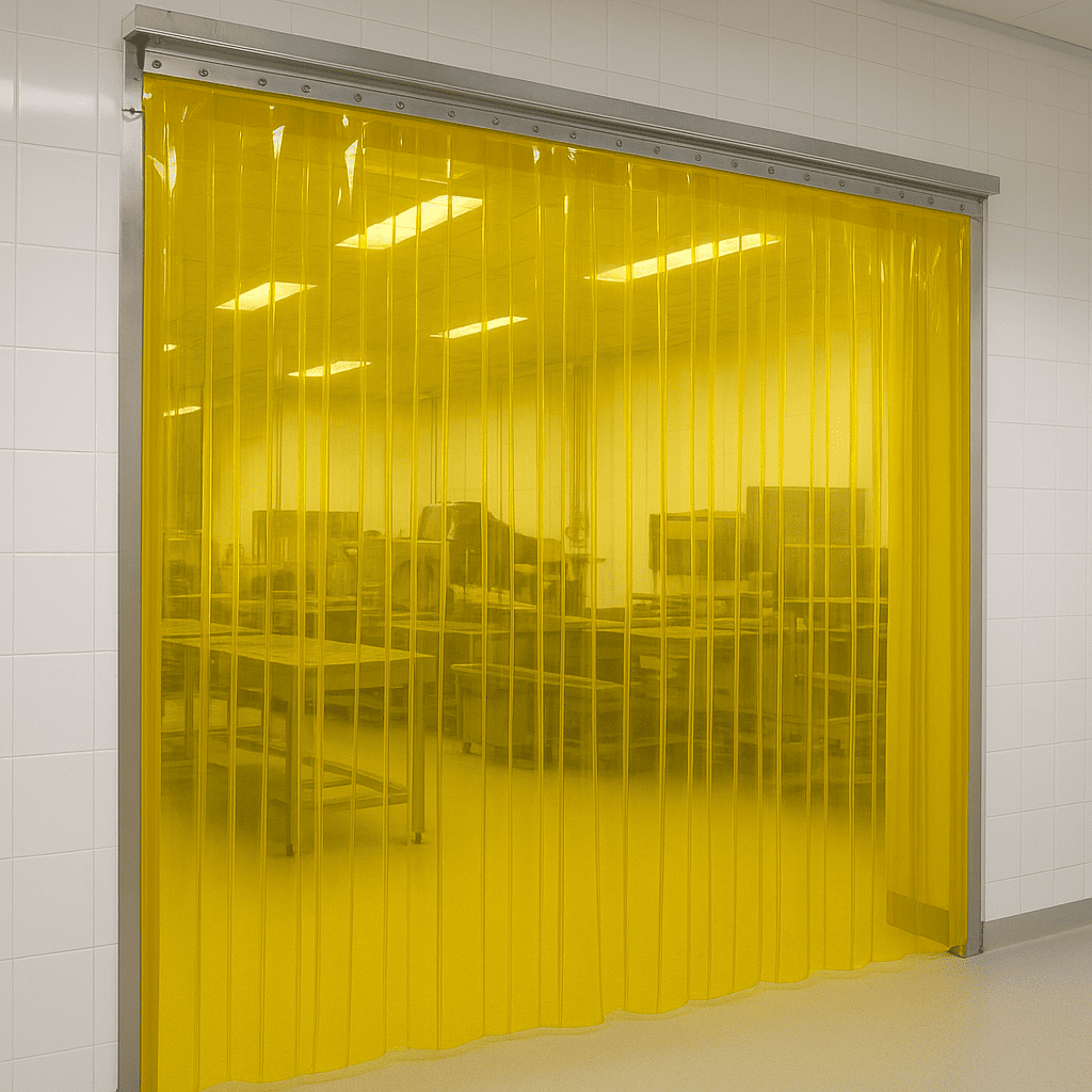 PVC Anti Insect Curtain Strip Opaque Yellow | Plastock