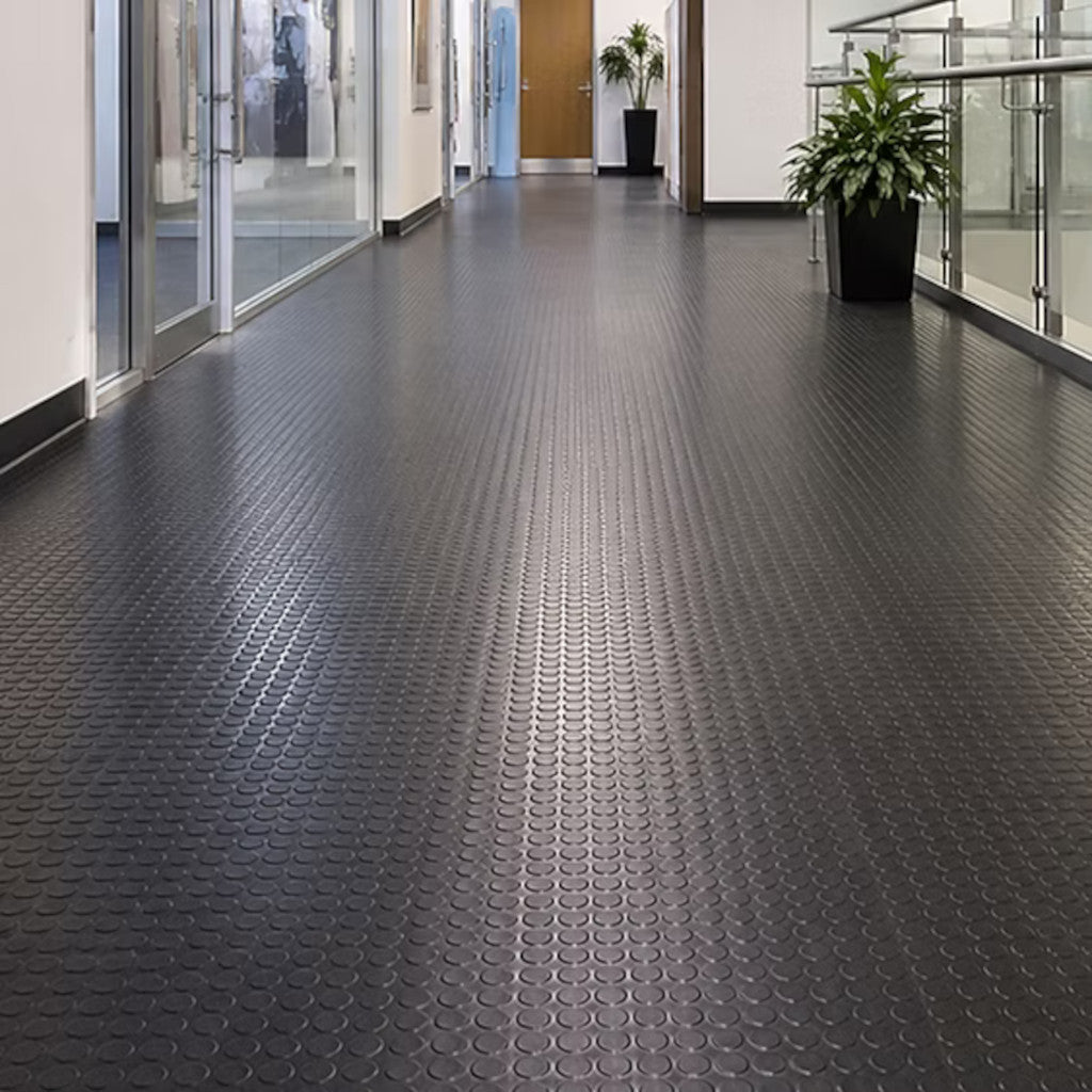 Coin Rubber Matting Black | Plastock