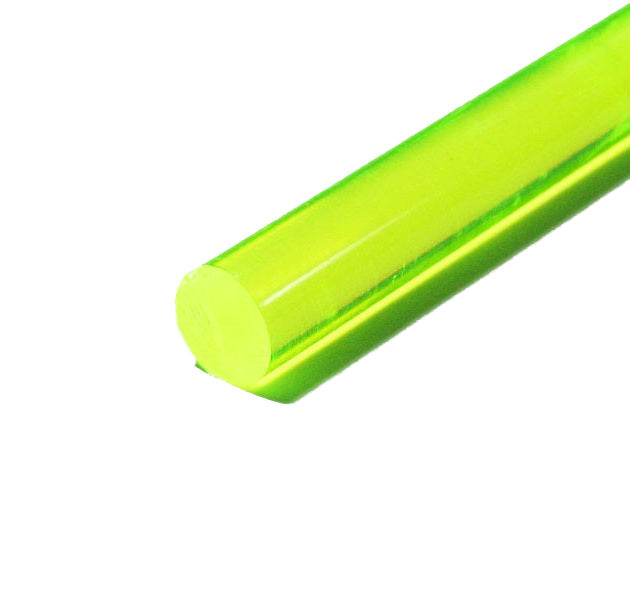 Acrylic Extruded Lisa Fluorescent Green Rod | Plastock