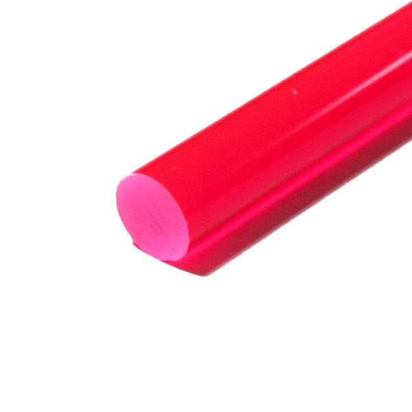 Acrylic Extruded Lisa Fluorescent Red Rod | Plastock