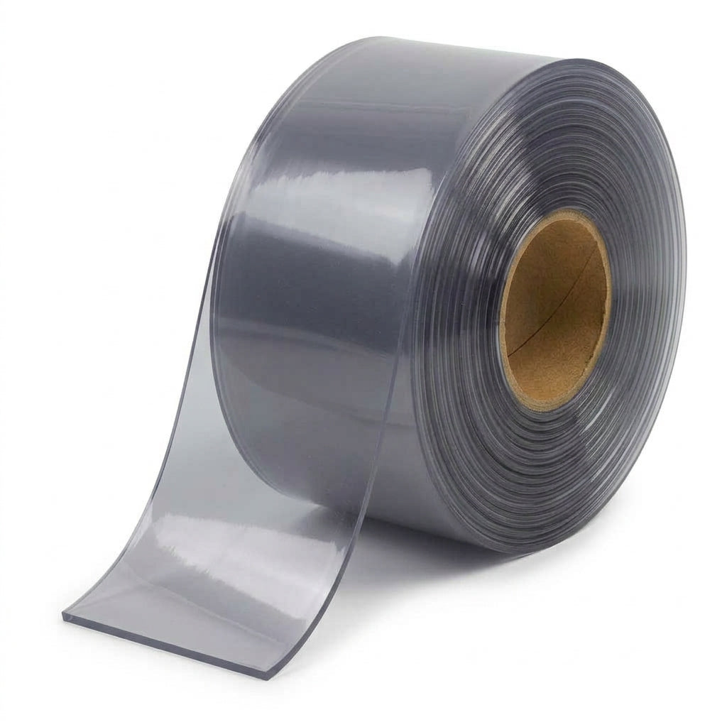 PVC Standard Curtain Strip Opaque Grey 50m Roll | Plastock