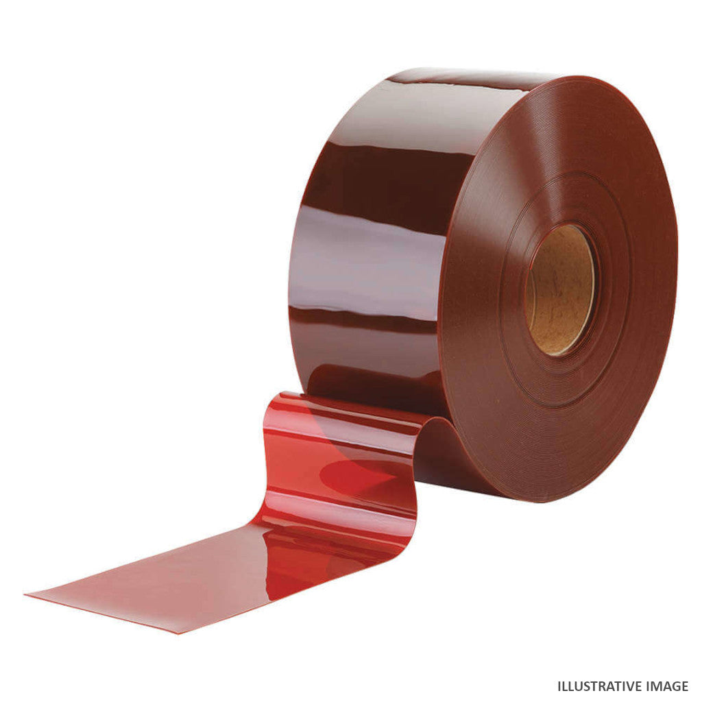 PVC Welding Curtain Strip Red 50m Roll | Plastock