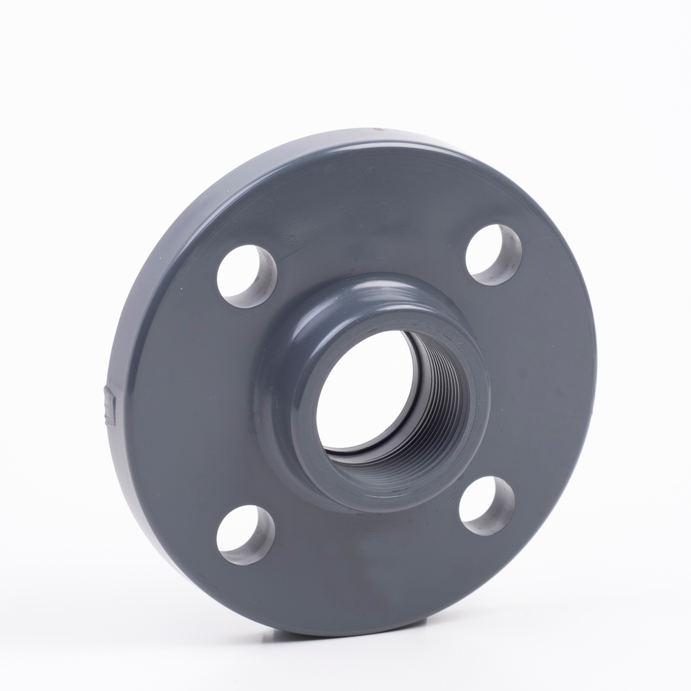 PVCu Full Face Flange Drilled to BS4054 NP10-16 BSP Threaded Inch Socket | Plastock