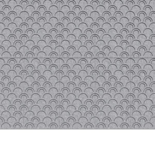 100% Recycled PET Felt ''Arcs'' Acoustic Panel Grey | Plastock