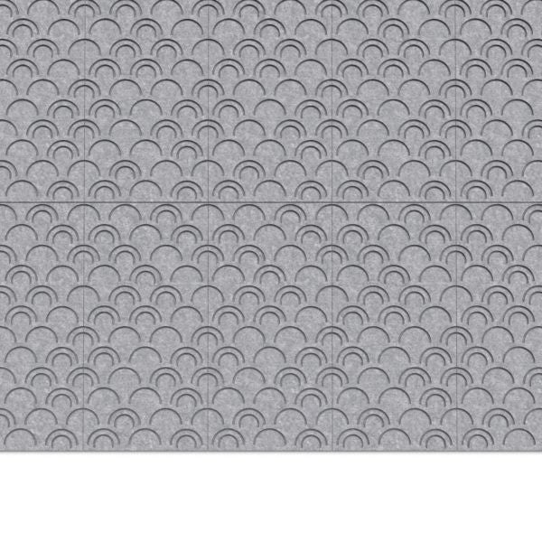 100% Recycled PET Felt ''Arcs'' Acoustic Panel Light Grey | Plastock